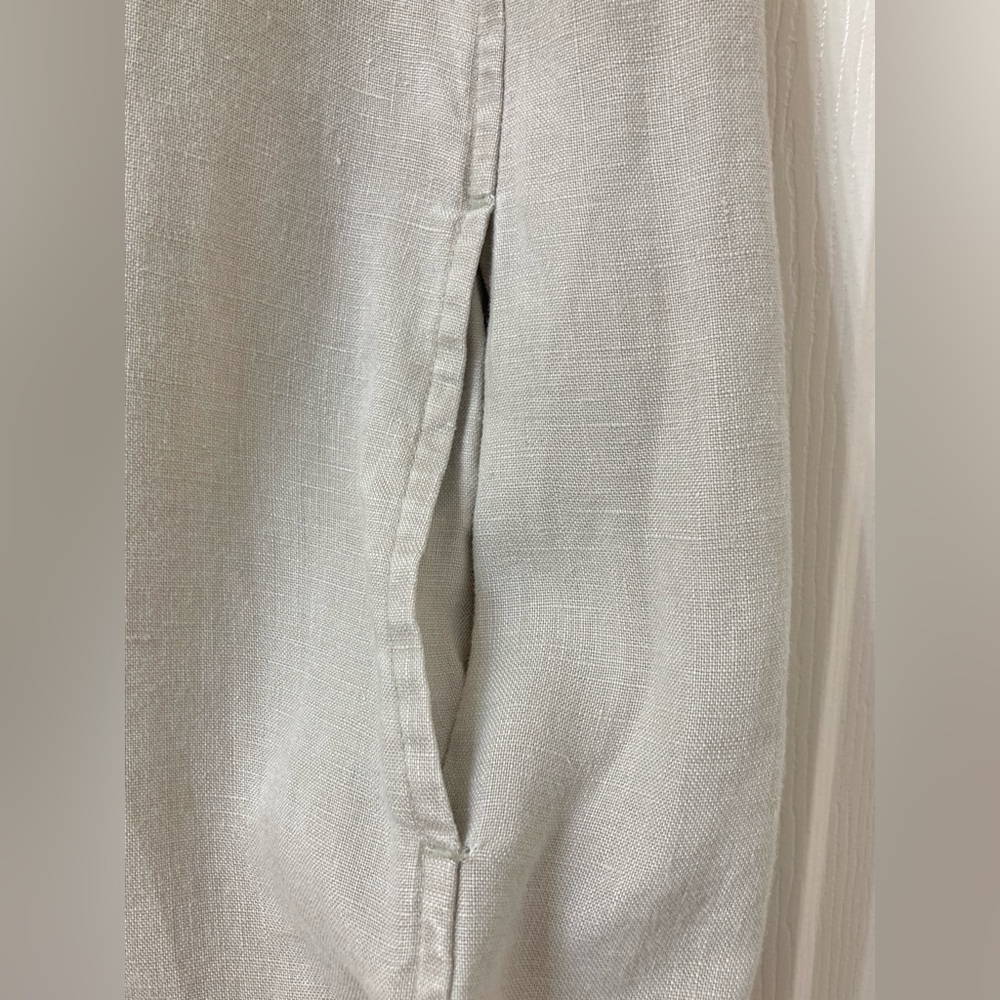Pure J Jill Taupe Linen Sleeveless Shift Tank Dress XSP Minimalist Beach Coastal - Picture 5 of 7